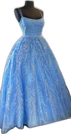 Elegant Straps Blue Appliqued Formal Dress Formal Dresses Prom, Evening Dresses Prom, Prom, Evening Dresses, Prom Dresses, Formal Dresses, Blue