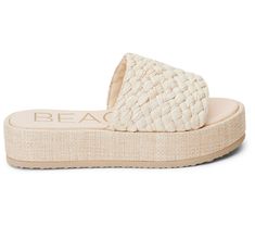 Showcasing a classic silhouette with a breezy, tropical twist, the Cairo is a platform slide sandal that keeps you comfortable as it elevates your casual looks. From Beach by Matisse. Athletic Sandals, Espadrilles Platform, Band Design, Woven Raffia, Platform Slides, Woman Beach, Beach Shoes, Girls Boots, Sandal Fashion