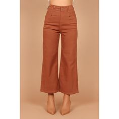 These straight leg pants are the perfect addition to your fall/winter wardrobe. Not only are these pants stylish, they are also functional. With belt loops, you can easily accessorize with a statement belt to add your personal touch. Fall Utility High Rise Wide Leg Pants, High Rise Utility Wide Leg Pants For Fall, Brown High-waisted Wide Leg Pants With Belt Loops, High Waist Brown Bottoms With Belt Loops, Solid Color Utility Wide Leg Pants For Fall, Utility Style Solid Wide Leg Pants For Fall, Utility Wide Leg Pants For Fall, High Rise Brown Cargo Pants, High-waisted Brown Jeans With Pockets