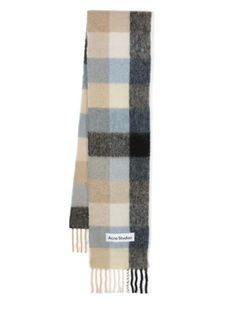 Acne Studios checked mohair-blend scarf Mohair Scarf, All Over Pattern, Planet People, Beauty Devices, Mohair Wool, Fashion Sale, Alpaca Wool