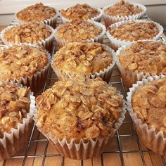 several muffins cooling on a wire rack