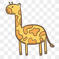 a cartoon giraffe standing on one leg with its head turned to the side