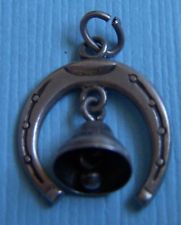 Vintage  horseshoe with bell sterling charm - Ebay $19.99 - This was a gift from an employee at Cincinnati Bell (Good Luck at the Bell Company). Vintage Sterling Silver, Cincinnati, Good Luck, Collectibles