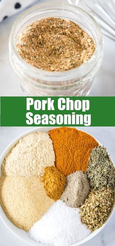 the ingredients for pork chop seasoning in a bowl