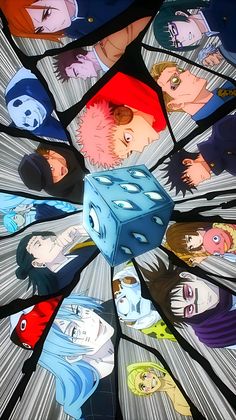 an image of anime characters in a circle