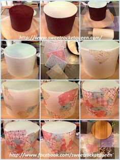 several pictures of different types of paper cups