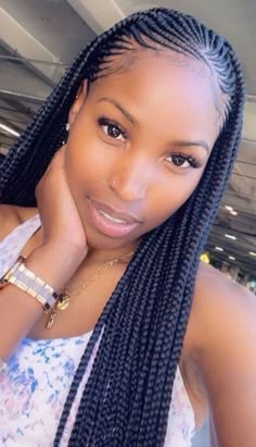 Singles For Black Women, Cornrow Top Box Braids Back, Half Cornrows Half Box Braids, Summer Cornrows, Cornrows Ideas, Cornrow Hairstyle, Braided Mohawk, Mama Hair, Cornrow Braid Styles