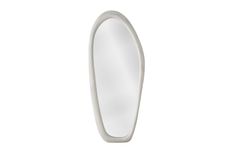 an oval mirror is shown against a white background