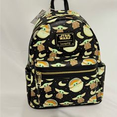 Grogu Loungefly Mini Backpack Star Wars: The Mandalorian Smoke Free Home Fast Shipping New With Tags Loungefly Mini Backpack, Loungefly Bag, Star Wars The Mandalorian, The Mandalorian, Mini Backpack, Mini Bags, Black Green, Mini Bag, Purses And Handbags