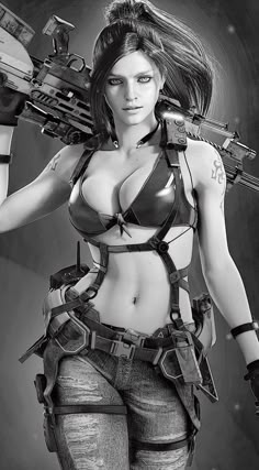 Shading Styles, Cyberpunk Girl, Army Women, Military Girl, Fantasy Warrior, Digital Art Girl, Street Fighter