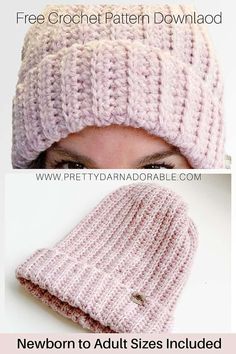 two photos with the same hat and scarf, one is knitted in different colors