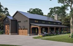 this is an artist's rendering of a barn style home