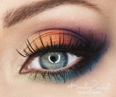 Halloweenský Makeup, Eyeshadow For Blue Eyes, Rainbow Makeup, Best Eyeshadow, Smink Inspiration, Makijaż Smokey Eye, Makeup Hacks, Brow Makeup