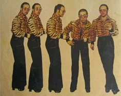 an album cover with four men dressed in animal print