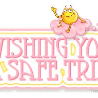 the words wishing you asaff trip are in pink and yellow with an image of a frog on it