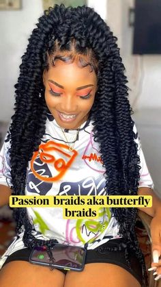 Passion Braids, Butterfly Braids, Butterfly Braid, Summer Hairstyles For Black Women, Twisted Hair, Feed In Braids Hairstyles, African Hair Braiding Styles, Box Braids Hairstyles For Black Women, Braids Hairstyles Pictures