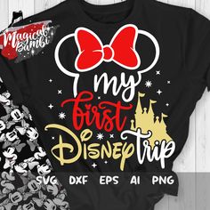 mickey mouse shirt with the words, i'm my first disney trip svg