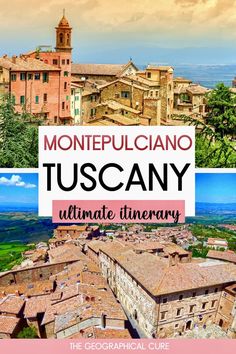 Pinterest pin for Things To Do In Montepulciano Montepulciano Italy, Italy Places To Visit, Italy Trip Planning, Florence Italy Travel, Tuscan Towns, Tuscany Travel, Medieval Village, Montepulciano, Italy Travel Guide