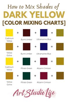 how to mix shades of dark yellow color mixing chart