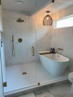 bathroom inspo Tub Centered In Bathroom, Tube In Shower Ideas, Large Bathroom Renovations, Bathroom Shower With Tub Inside, Shower And Bathtub Together, Nice Master Bathrooms, Bath And Shower Together, Walk Thru Shower Behind Tub, Walk In Shower With Soaking Tub