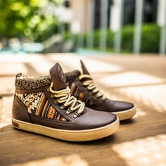 The Inkkas Camping Boot is one of the most unique and comfortable boots -- and this is our first ever in 100% vegan leather. Featuring our classic authentic Peruvian textile, complimented by a beautiful dark brown, these handcrafted and stylish boots will become a welcome companion wherever you travel. 100% vegan leather Soft mesh lining Woven sweater trim around upper, providing added warmth Cushion fit technology removable insole Brass eyelets Distressed outsole finish Peruvian Textiles, Woven Sweater, Stylish Boots, Comfortable Boots, Adidas Samba Sneakers, Me Too Shoes, Adidas Sneakers, Vegan Leather, Dark Brown