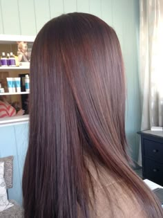 Chocolate Burgundy Hair, Cherry Chocolate Hair, Chocolate Cherry Brown Hair, Chocolate Red Hair, Hair Color Trends For Brunettes, Chocolate Cherry Hair Color, Chocolate Cherry Hair, Cherry Brown Hair