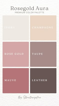 rose gold, champagne, taupe and leather color palettes for the new season