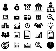 business icons are shown in black and white