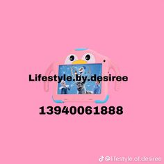 a pink and blue laptop computer with the words life style by desreee on it