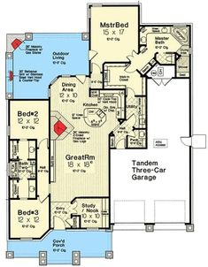 the floor plan for this house is very large and has two master suites on each side