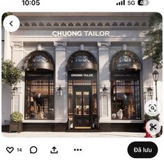 an image of a store front with the words chuong tailor on it