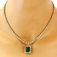 Emerald And Diamond Necklace, Emerald Eternity Ring, Green Stone Pendant, Diamond Pendant Jewelry, Gold Drop Necklace, Bridal Necklace Designs, Green Stone Necklace, Necklace With Pendant