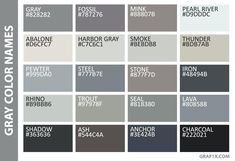 the gray color scheme is shown in several different colors