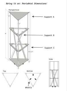 the diagram shows how to build a tower with two levels and three sections for each section