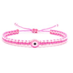 Handmade Double Pink String Bracelet With An Evil Eye For Wrist Sizes 6 To 9 In. With An Easy To Use Zip Like Function To Fit Your Wrist, You'll Have It On As Soon As You Get It. Made From High-Quality Blue And Purple String, It Will Be Sure To Last. Wearing An Evil Eye As An Amulet Is Believed To Provide Protection Against Evil Forces. The Evil Eye Meaning Has Symbolism In Almost Every Country In The World And In Every Religion. Each Bracelet Is Carefully Handcrafted And Given Proper Time To En Evil Eye Meaning, Protection Against Evil, Eye Meaning, Bracelet Evil Eye, Braided Bracelet, Eye Bracelet, String Bracelet, Evil Eye Bracelet, Womens Jewelry Bracelets