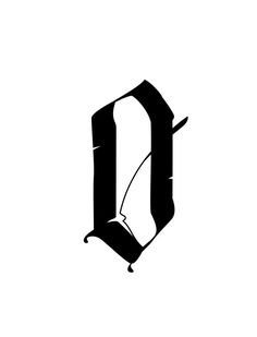 a black and white image of the letter d