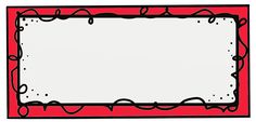 a red frame with black and white lines on the edges is in front of a white background