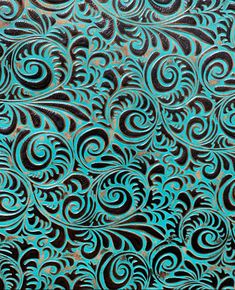 Caracol Brown/Turquoise Embossed Leather | Your Western Decor Sublimation Decals, Sublimation Backgrounds, Leather Scrap, Sublimation Images, Turquoise Pattern, Sublimation Ideas, Leather Supplies, Turquoise Background, Pattern Ideas