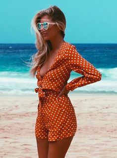 Pinterest: ilovevg The Salty Blonde, Salty Blonde, Red Polka Dot Dress, Orange Outfit, Lost Hair, Havana Cuba, Red Polka Dot, Beach Vibes, Beach Babe