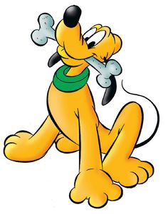 a cartoon dog with a bone in its mouth