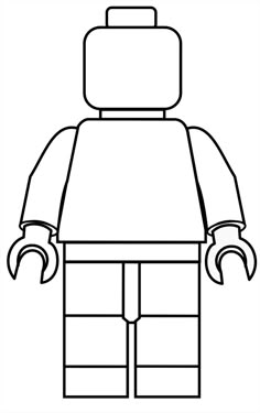 the outline of a lego man's face with hands and feet on his chest