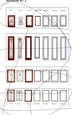 an image of windows cut out into different shapes and sizes, with the words window kit on