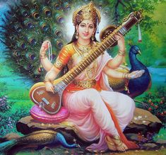 Saraswati Stotram, Vasant Panchami, Saraswati Statue, Festival Quotes, God Sticker