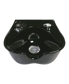 a black sink on a white background