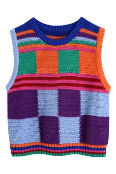 Goodnight Macaroon 'Nola' Color Block Crochet Sleeveless Top Sleeveless Knitted Round-Neck Measurements: S – Bust 78cm, Length 43cm, Shoulder 28.5cm M – Bust 82cm, Length 44cm, Shoulder 29.5cm L – Bust 88cm, Length 45.5cm, Shoulder 31cm Machine cold and gentle cycle or hand wash cold Lay flat to dry / do not tumble dry Iron on a low heat setting If you are unsure or need assistance selecting the proper size or color, please contact our Customer Services team and they'll be more than happy to hel Color Block Crochet, Crochet Sleeveless Top, Block Crochet, Oversized Denim Jacket, Top Sleeveless, Exclusive Collection, Trip Planning, Lay Flat, Color Block