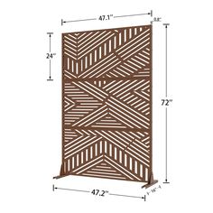 the side view of a wooden screen with measurements and measurements for each paneled area