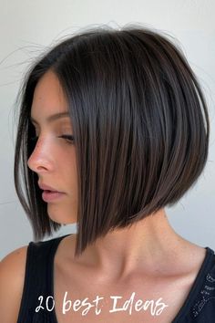 Off The Shoulder Bob Haircut, Short Rounded Bob Hairstyles, Women’s Short Haircut Bob, Summer Bob Hairstyles 2024, Angled Bob Haircuts 2024, Bob With Center Part, Shoulder Bob Haircut, Short Bob Women, A Line Bob Short