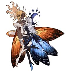 a fairy sitting on top of a butterfly