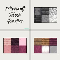 four different textures for the minecraft block palettes