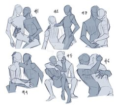 an image of some people hugging each other in different poses and positions, with the text below